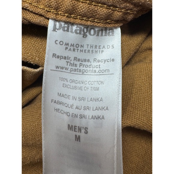 Patagonia Organic Cotton Work Shirt Men's SZ Medium Brown Long Sleeve Button Up - Picture 4 of 4